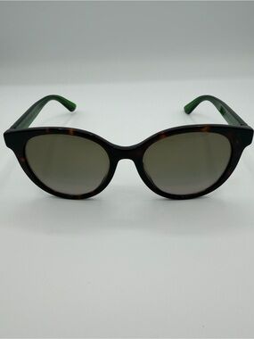 Gucci Round Sunglasses Tortoiseshell Web Stripe Brown Gradient